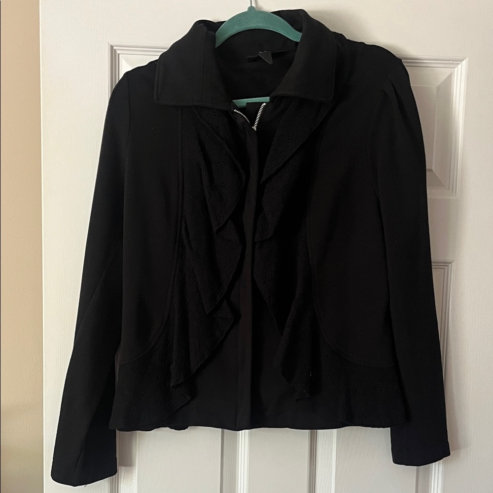 Style & Co. Black Ruffled Women's Blazer